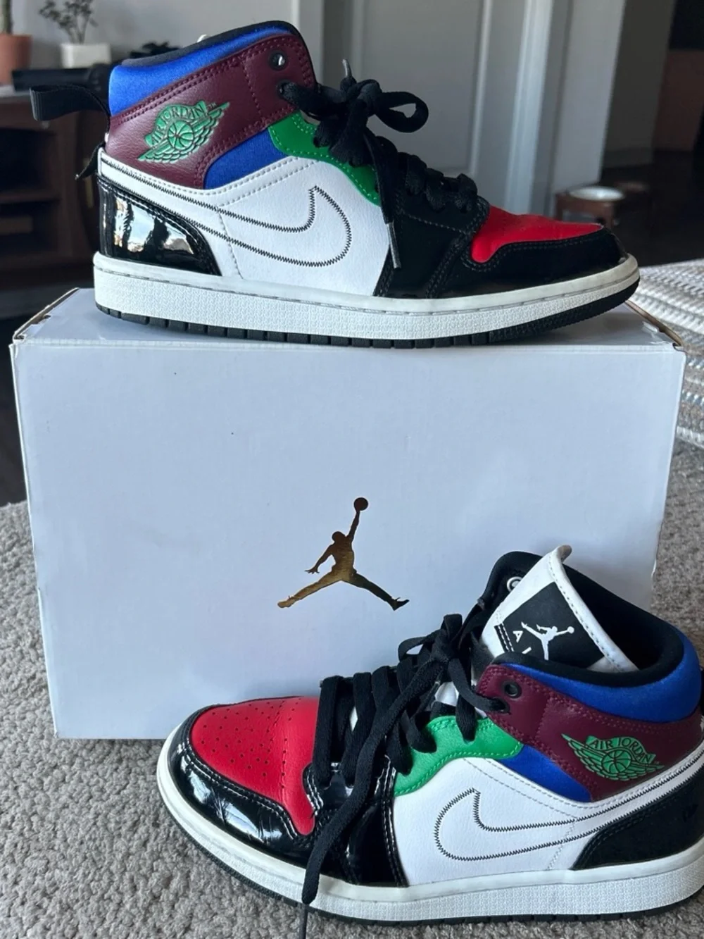 Jordan Air Jordan 1 Mid Multi-Color (Red, Green, Blue, Black, White)